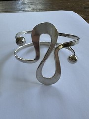 Anna Greta Eker Curves Sterling Silver bracelet Norway Norwegian vtg 1814