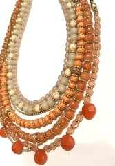 Chico’s Statement Layered Necklace Beaded Glass Stone 18-21” Adjustable