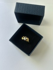 Vintage Clear Cubic Zirconia Ring Gold Plated Womens Size 10