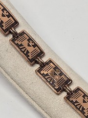 Vintage Copper Thunderbird Panel Booklink 8″ Bracelet NICE