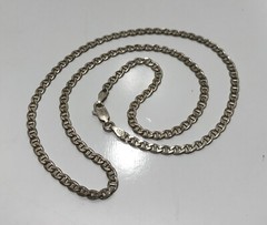 Vintage Sterling Silver 925 Italy Anchor Mariner Link Necklace 18.5~3.20mm