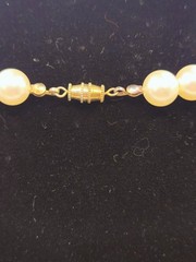 Vintage Cream Faux Pearl Choker Necklace Single Strand Classic Elegant