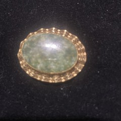 H.G. 12K Gold-Filled Jade Brooch/Pendant
