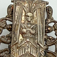 VTG Art Deco Egyptian Revival Goddess Earrings Pot Metal Statement 1.75″