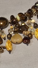 VINTAGE NANCY K CZECH REPUBLIC BIB 20″ CRYSTAL BROWNS NATURE GLASS NECKLACE