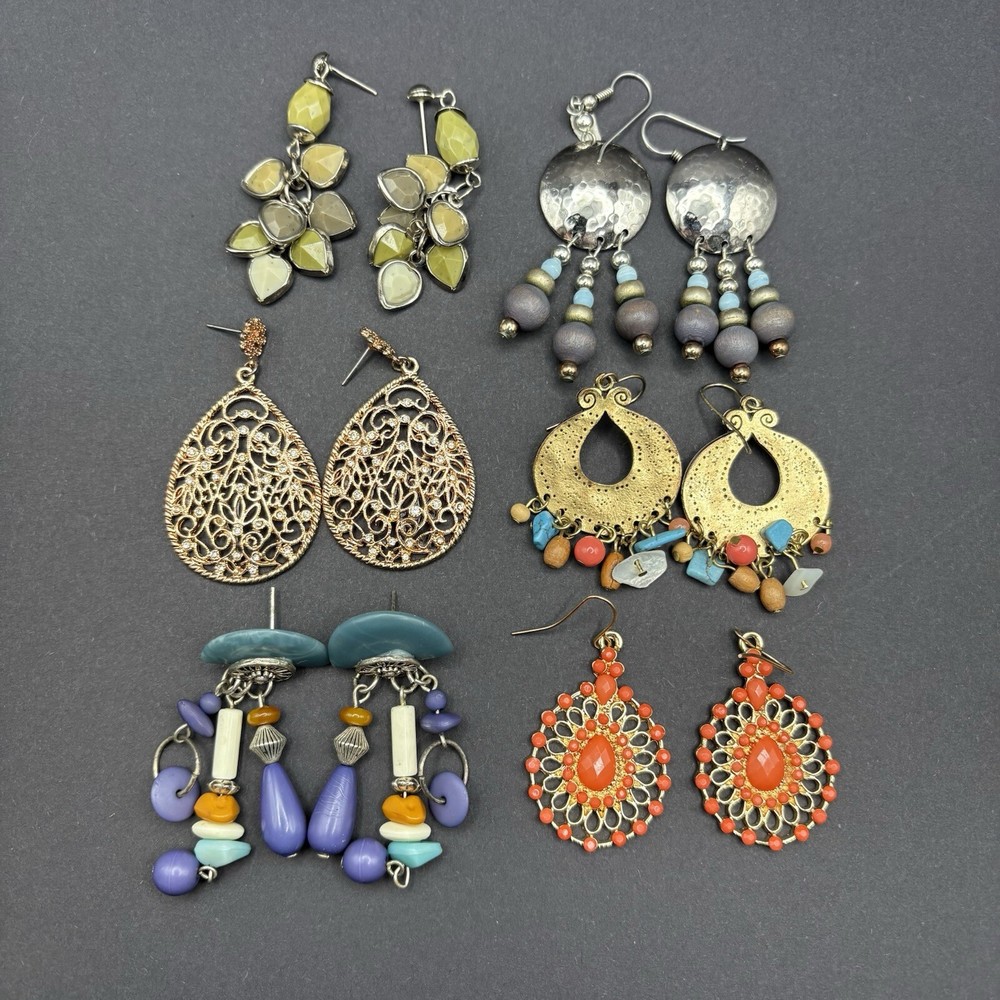 Vintage to Now Dangle Drop Earrings Lot of 6 Pairs Post Back Pierced Ears