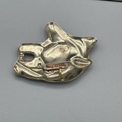 Vtg Cougar Panther Head Hecho en Mexico Mixed Metal Brooch Pendant 3.5″ 1990s