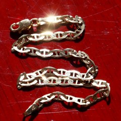10k yellow gold bracelet 7.0″ anchor / mariner link chain vintage 1.50gr N3095A