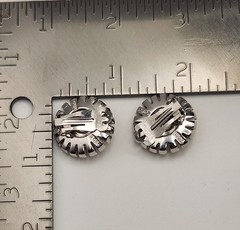 Marcel Boucher 5054 Rhinestone Clip On Earrings Silver Tone Baguette Signed VTG