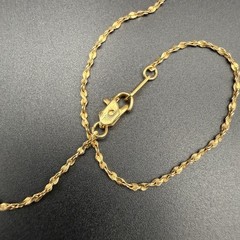 Vintage Gold Tone Twisted Singapore Chain Necklace Minimal Classic Diamond Cut