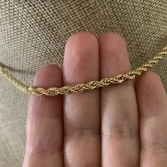 Vintage 90s REVLON twisted classic rope chain necklace in gold tone