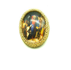 Brooch or Pendant, Custom, Handmade, No Chain, Beaded, Jesus, Religious