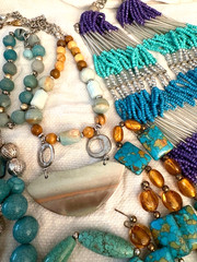 Artisan Estate Jewerly VTG/Now Glam Art Glass Woven Big Statement Boho