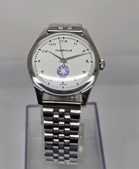 HMT Gandaberunda Mechanical Watch 17 Jewels White Dial Transparent Caseback