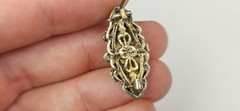 Antique Vtg 800 SILVER Austro Hungarian Lapis Gemstone SMALL Brooch Signed KT