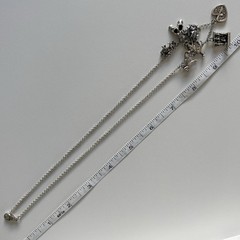 VTG Charm Necklace Sterling Silver 20” Rolo Chain 3D Assorted 7 Wolf Horse Lion