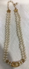 Vintage Marvella Necklace Faux Pearl and Rhinestone Necklace