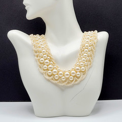 Faux Pearl Collar RBG Style Professional Old Style Elegance Necklace 18 Inch