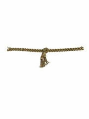 Heavy 14k Yellow Gold Knotted Rope Dangling Tassel Bracelet Vintage Estate