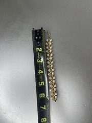 Vintage TRIFARI Serrated Rope Gold Tone Signed BRACELET Faux Pearl 6.25in