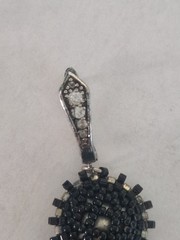 Handmade Beaded Drop Earrings Red Black Crystals Vintage Chandelier Dangle