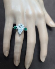 Platinum Vintage Engagement Ring 4.02ct. Natural Pear Shape Diamond I1-I