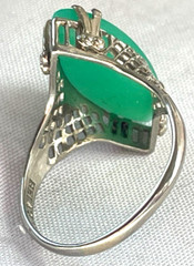 VTG ANTIQUE 1930’S BELAIS 10K W GOLD FILIGREE JADE RING SIZE 5.75 – FREE SHIP