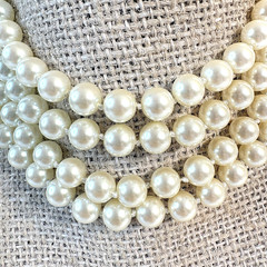 Vintage Carolee 3 Piece Set Necklace Bracelet & Earrings Faux Pearl Multi Strand