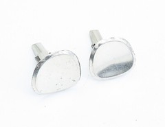 925 Sterling Silver Vintage Shiny Polished Bullet Back Cufflinks TR1196