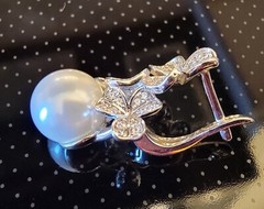 Sterling Silver 925 Earrings and Brooch Set Made in Russia