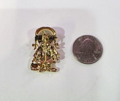 Little Girl Pearl Head AAI Vintage Gold Tone Brooch Pin 1.5”