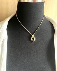Grosse Necklace Vintage Germany Gold Black Rhinestone Pendant 39cm Elegant