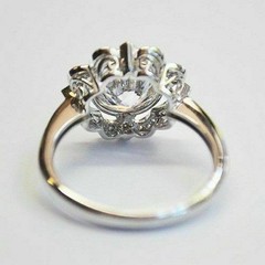 Vintage Bezel 2CT Lab Created Round Diamond Floral Halo Ring 14K White Gold Over