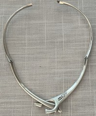 TAXCO STERLING SILVER ASYMMETRICAL NECK COLLAR NECKLACE 16”.