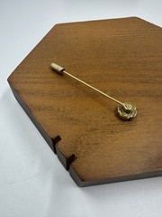Vintage Gold Tone (Plated?) Stickpin Rose Knot with Colorless Stone – Hat Pin