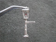 Large Bourbon Conti Lamp Post Vintage Sterling Silver Enamel Bracelet Charm 2.0g