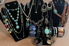 Jewelry Lot Faux Turquoise Blue Southwestern Style Necklaces Bracelets Earrings
