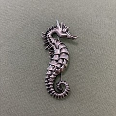 Vintage 925 Sterling Silver Seahorse Pin