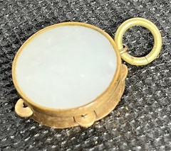 Antique Victorian Mother of Pearl Photo Locket Style Pendant Gold Filled c1900