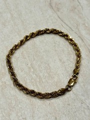 VTG KC Gold Vermeil Choker Necklace Chain Rope 925 Sterling Silver Italy Twist