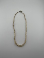 Vintage Faux Glass Pearl Necklace 17 Inches Choker