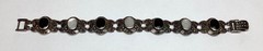 Vintage .925 Sterling Silver, Markasite & Onyx Mother of Pearl Bracelet
