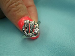 Vintage Circa 1910’s Cocktail Ring 2.2 Ct Lab Created Diamond 14k White Gold