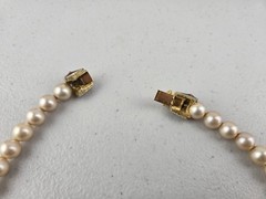 Signed Vintage Joseph Mazer JOMAZ Panther Strand Faux Pearl Beaded Necklace RARE