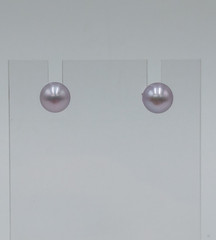 VTG 925 Lavender 6mm Pearl Stud Earrings Sterling Silver Round Cultured Estate