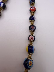 Murano Millefiori Bead Necklace Knotted Graduated Venetian Glass 25 In Vtg Italy