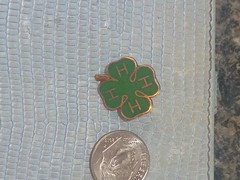 Rare 4H Solid 10K And Green Enamel Pin Marked And Tested 2.64 G