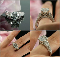 Art Deco Style 3.55Ct Lab Created Diamond Engagement 14K White Gold Finish Ring