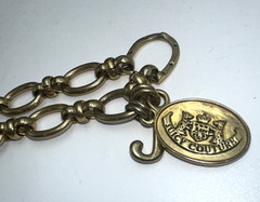 Vintage Juicy Couture Y2K Bracelet Gold Tone Link for Small Wrist in Box