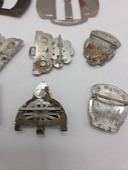 Vintage Art Deco Belt Buckles Dress Clasps Lot Metal Rhinestone Craft Repair